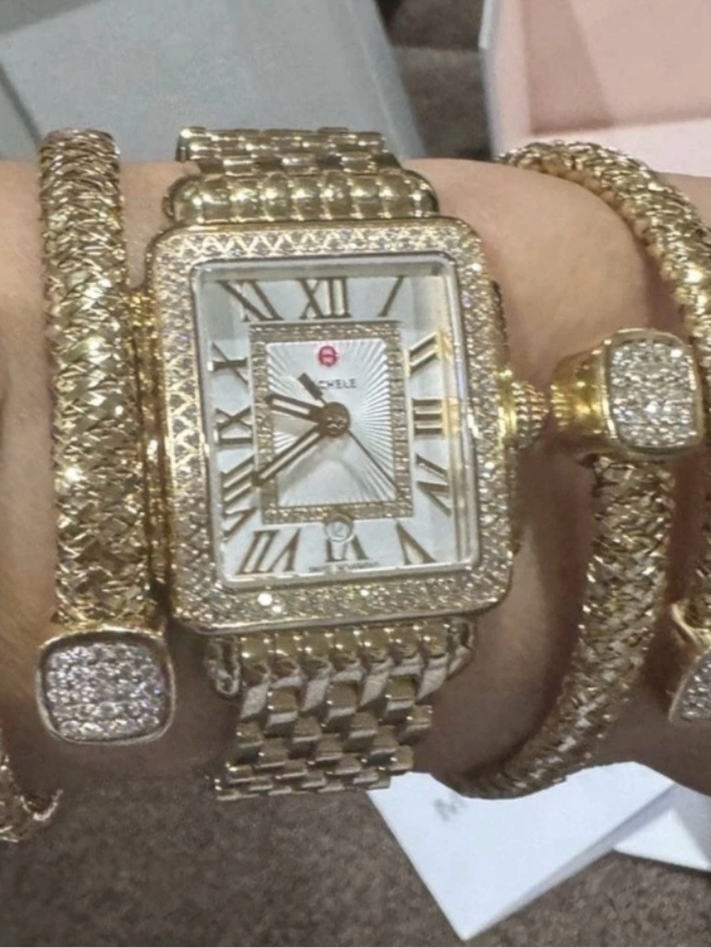 MICHELE DECO -0.60ct. TCW Diamond Lady's 31mm Watch, Bracelet 7.5” MWW06G000003